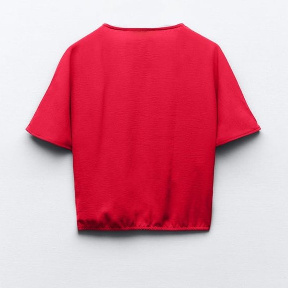 BLOGGER'S FAVE! Zara 2 Piece Red Pants And Wrap Top Set NWT - Picture 15 of 16